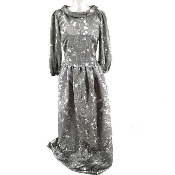 Roberta Scarpa Italy Grey Satin Gown Sz 6 NWT $550 - Picture 1 of 9